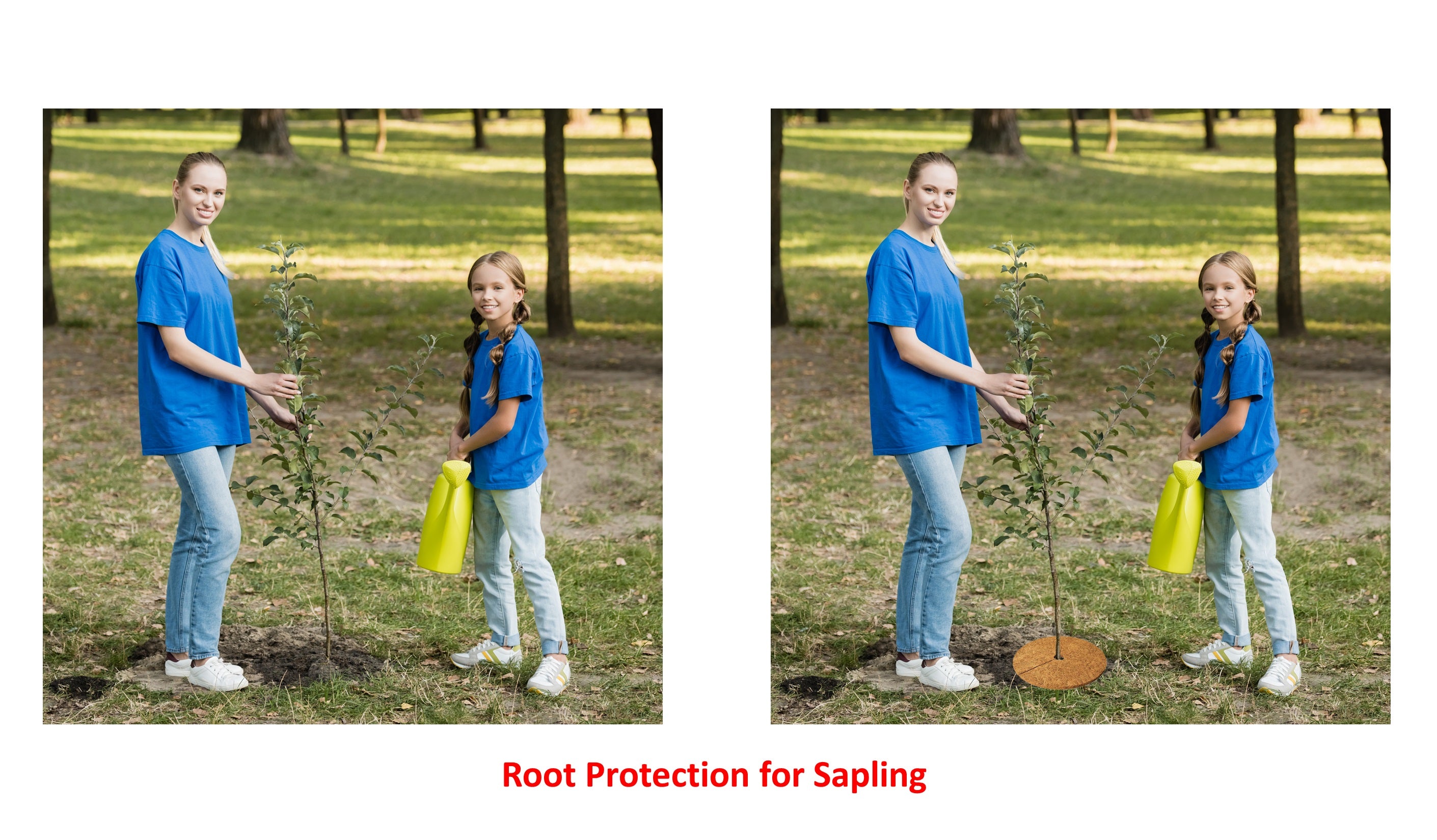 Coco Coir Mulch Mat for Plants, Cover for Flower Pots, Tree Ring Guards - Pack of 3